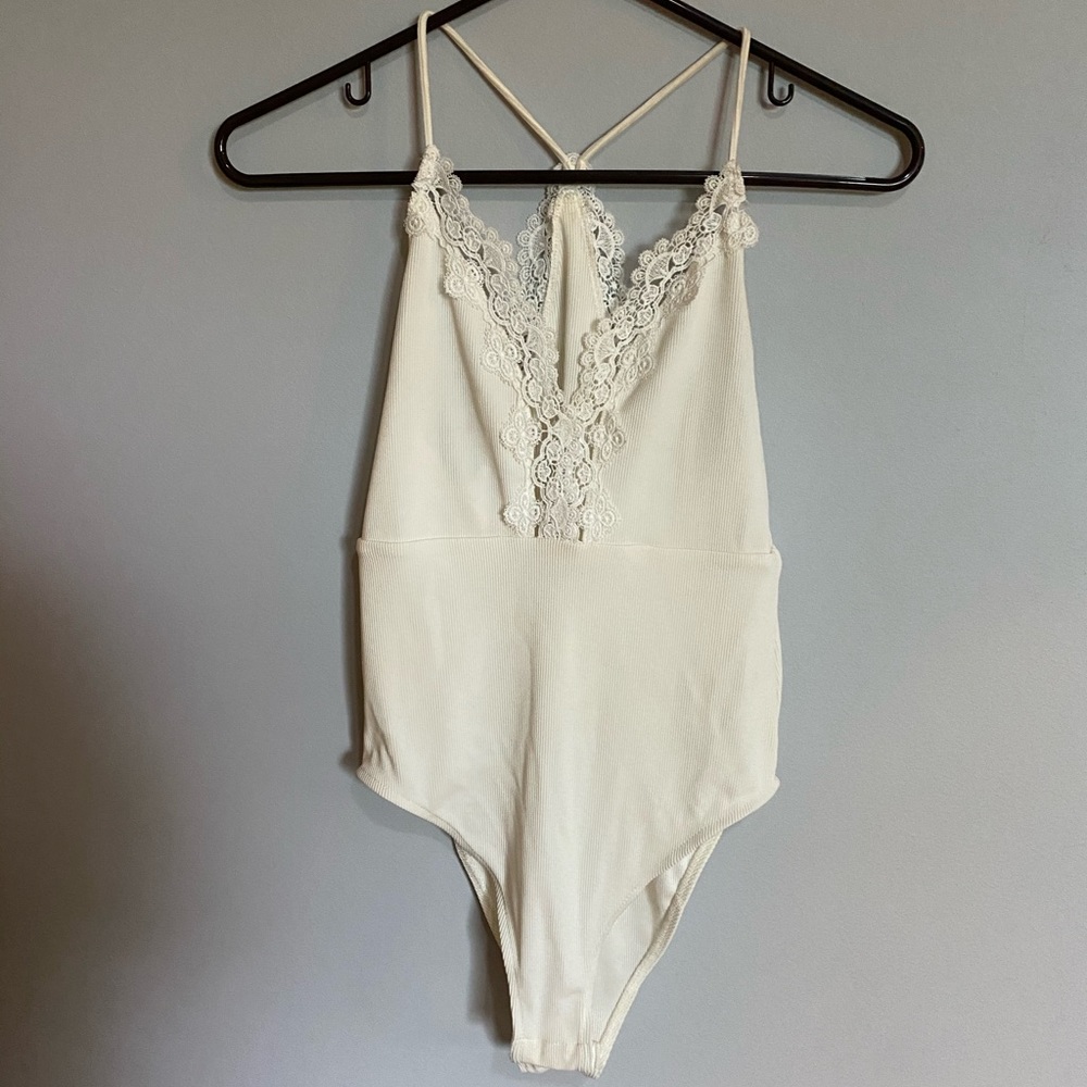 White topshop lace bodysuit